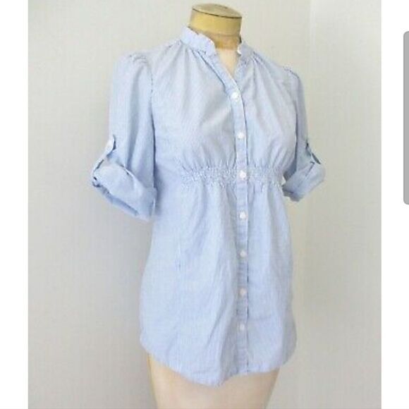 Anthropologie Odille Striped Cotton Blouse - Picture 11 of 15